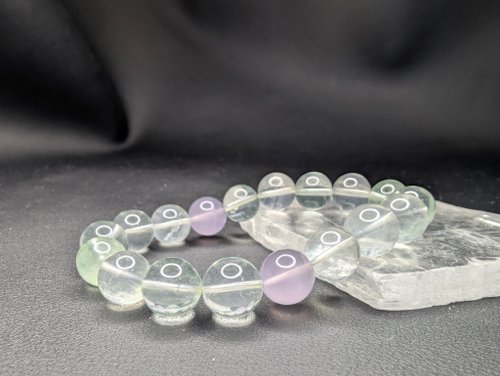 Double W 天然水晶創作館 彩螢石 11mm 手串 手鍊 天然水晶 水晶