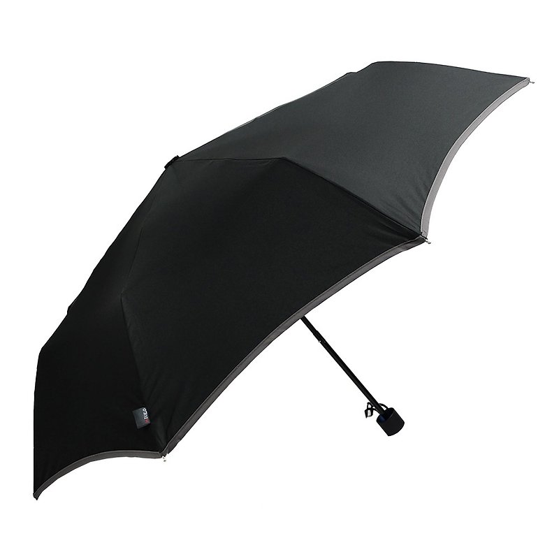 [Italian H.DUE.O] gentleman anti-UV tri-fold hand open umbrella - Umbrellas & Rain Gear - Waterproof Material Black