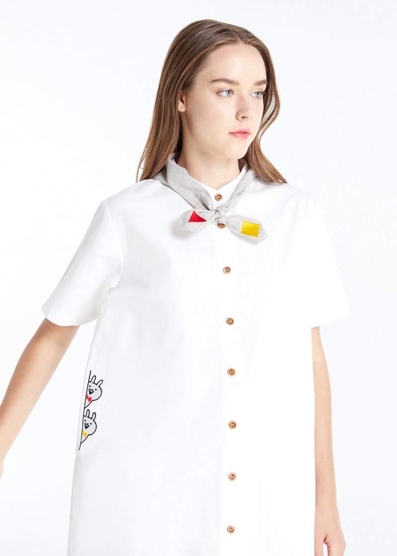 Usagyuuun x KATJI Dress&Scarf / One Size US15 - 洋裝/連身裙 - 棉．麻 白色