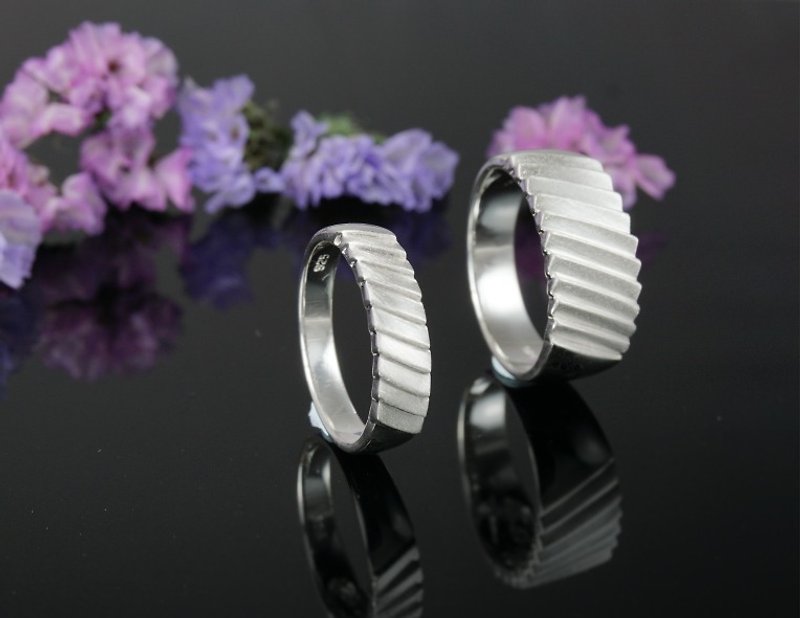 Accompanying-sand surface treatment sterling silver ring female ring - General Rings - Other Metals Silver