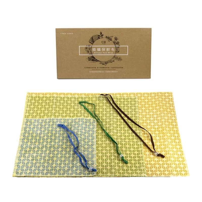 [Renzhou Net Plastic] Beeswax Cloth Super Good Cover (3-piece Discount Set) Classic Logo Style | Environmentally Friendly Plastic Wrap - เครื่องครัว - ผ้าฝ้าย/ผ้าลินิน หลากหลายสี