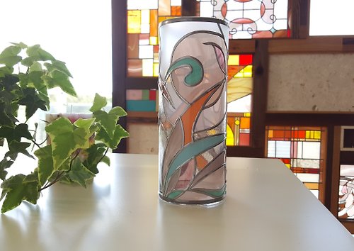 Glass Art RayColors グラスアート 円柱型ガラス花瓶 フロレンス