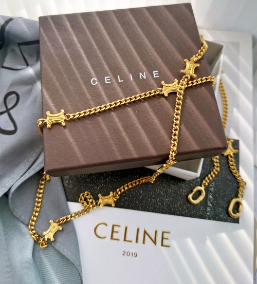 【特別お値下げ中】CELINE ゴールド チェーンブレスレット 保存袋・箱付 500x0.jpg