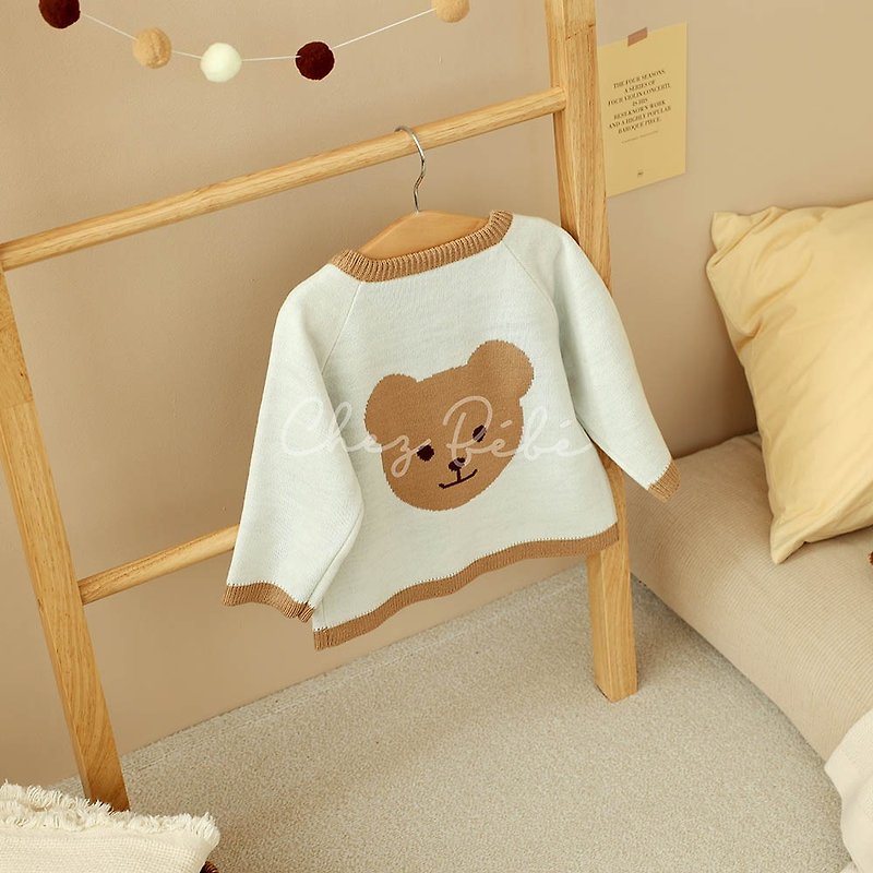 韓國Chezbebe 經典小熊針織外套 - 嬰幼兒玩具/毛公仔 - 棉．麻 