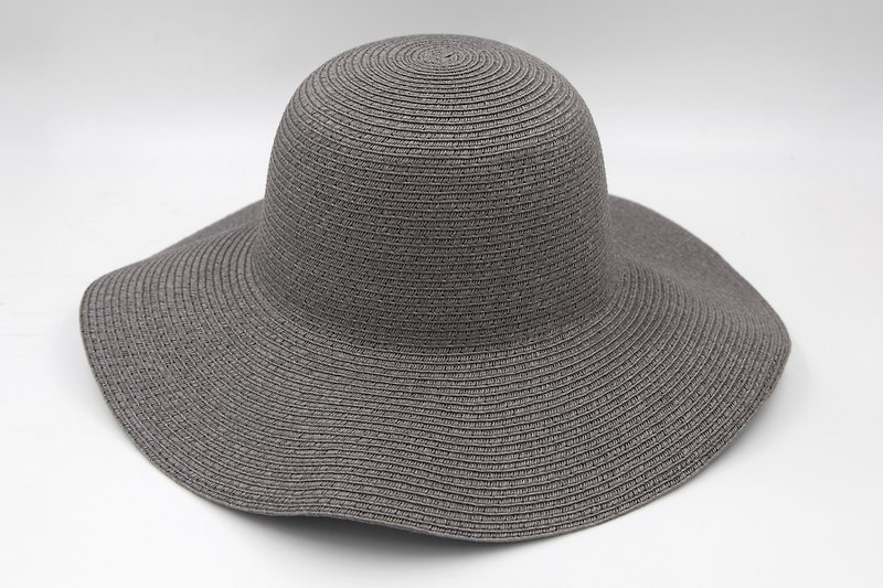 【Paper cloth】 European wave cap (gray) paper thread weave - Hats & Caps - Paper Gray