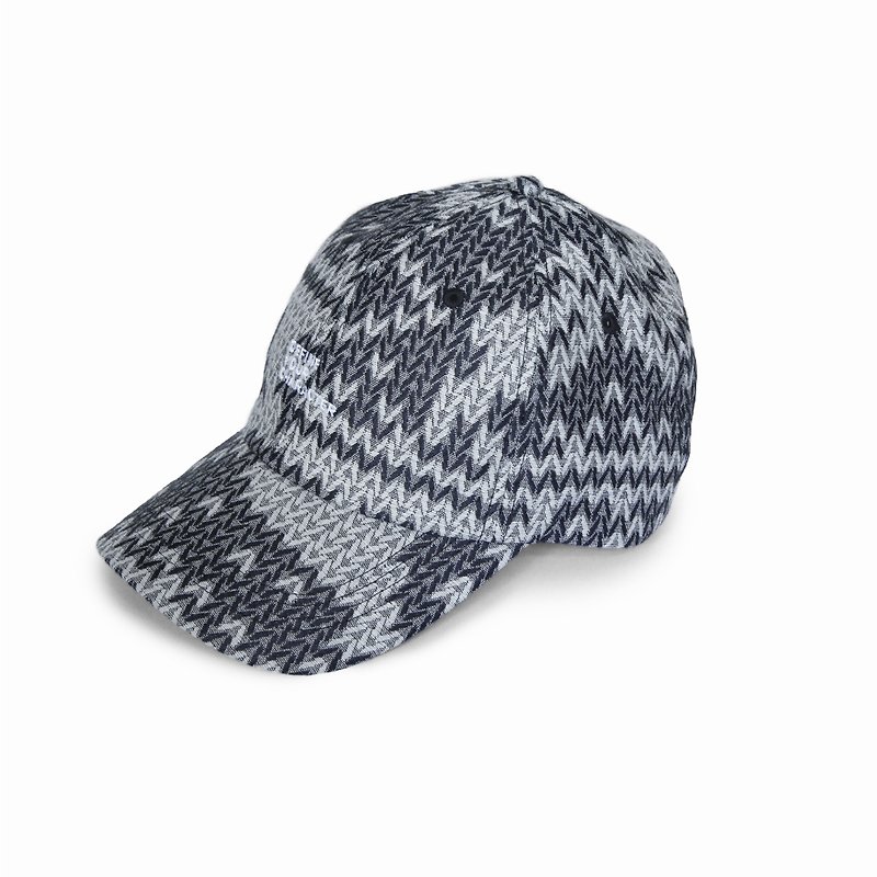 DYCTEAM  - 織物模様ジャカードビンテージキャップ - 帽子 - コットン・麻 ブルー