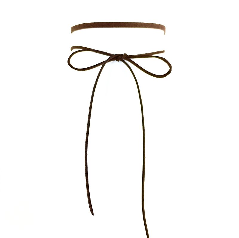 Classic Rope Necklace-Dark Brown - สร้อยคอ - หนังแท้ สีนำ้ตาล