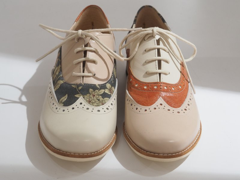 展示品出清 - 愛花牛津鞋 Eu37# - 女牛津鞋/樂福鞋 - 真皮 白色