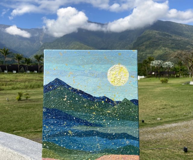 山へ向かう抽象絵画 7 山へ向かう絵画 - ショップ chihyingheart