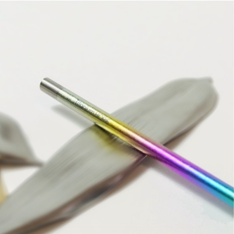 [Made in Japan Horie] Titanium Love the Earth-Pure Titanium Antibacterial ECO Environmental Protection Straw-Bright Rainbow - หลอดดูดน้ำ - โลหะ 