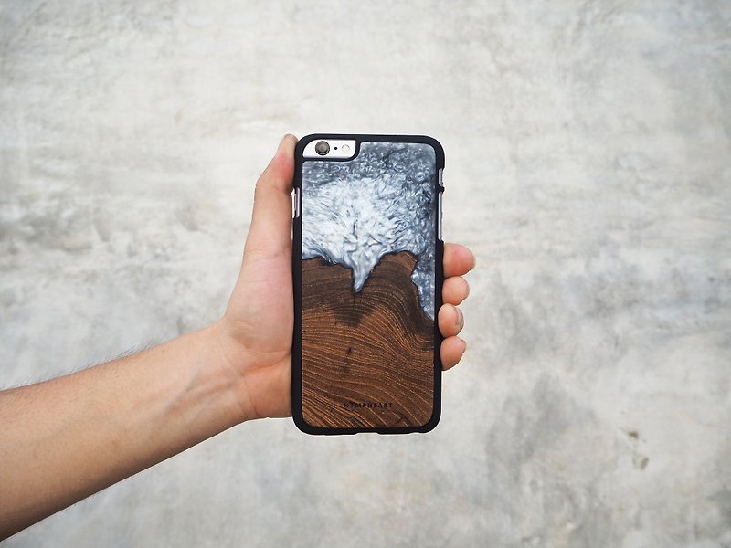木頭 平板/電腦保護殼/保護貼 灰色 - "LIGHT BLACK PEARL" - wooden case phone