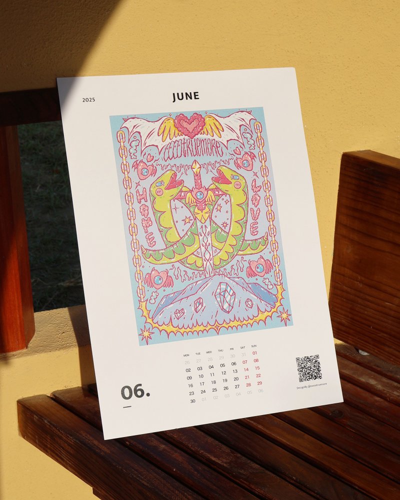 \\Monsters Infested//2025 Year of the Snake Joint Calendar Poster | Calendar | Cultural and Creative Products | Illustrations - Calendars - Paper White