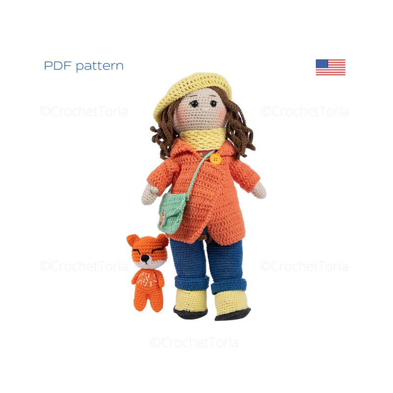 Digital crochet pattern. Download PDF file (in English). ALINA doll - 手工藝教學/工具書 - 其他材質 