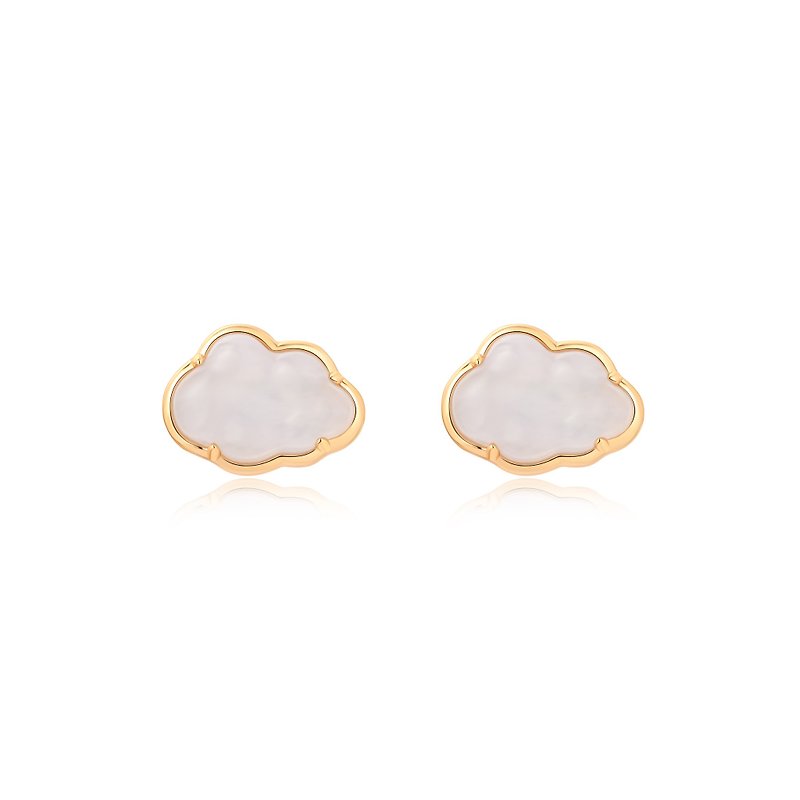 Cloud earrings agate - ต่างหู - เงินแท้ 