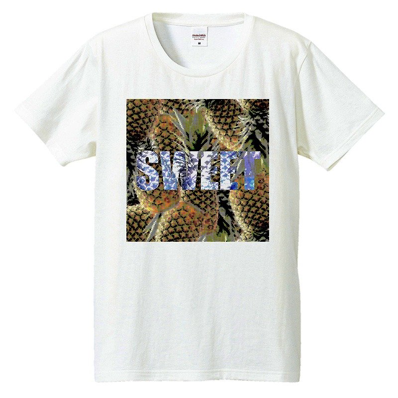 [T-shirt] sweet pineapple - เสื้อยืดผู้ชาย - ผ้าฝ้าย/ผ้าลินิน ขาว