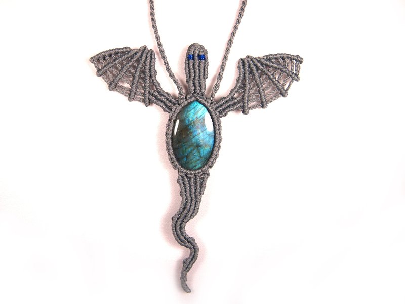 Macrame Pendant Dragon, Micromacrame dragon tutorial DIY macrame dragon necklace - 手工藝教學/工具書 - 其他材質 