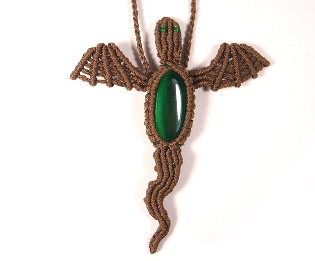 デジタル】マクラメペンダントドラゴン、マイクロマクラメ