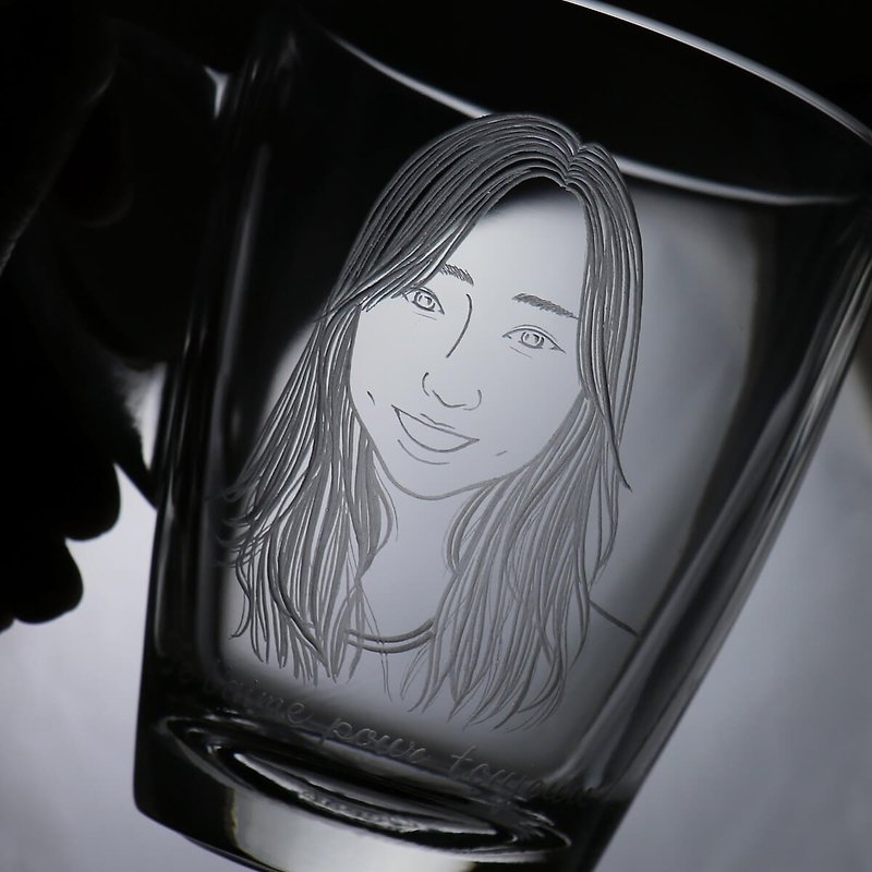 320cc【Portrait Customized Gift】(Realistic Version) Portrait mug good friend birthday gift recommendation - Customized Portraits - Glass Gray