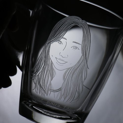 MSA玻璃雕刻 320cc【肖像客製禮物】(寫實版) 人像馬克杯 好朋友生日禮物推薦