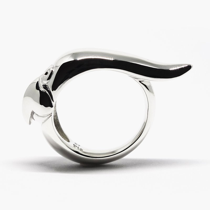 Cockatiel's beak ring【Pio by Parakee】玄鳳鹦鹉喙的戒指 - General Rings - Other Metals Silver