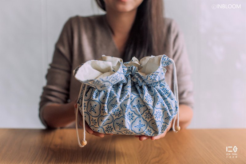 [Renzhou Net Plastic] Printed Style_Pure Cotton Handbags∣ Towels, Shopping Bags - Handbags & Totes - Cotton & Hemp Blue
