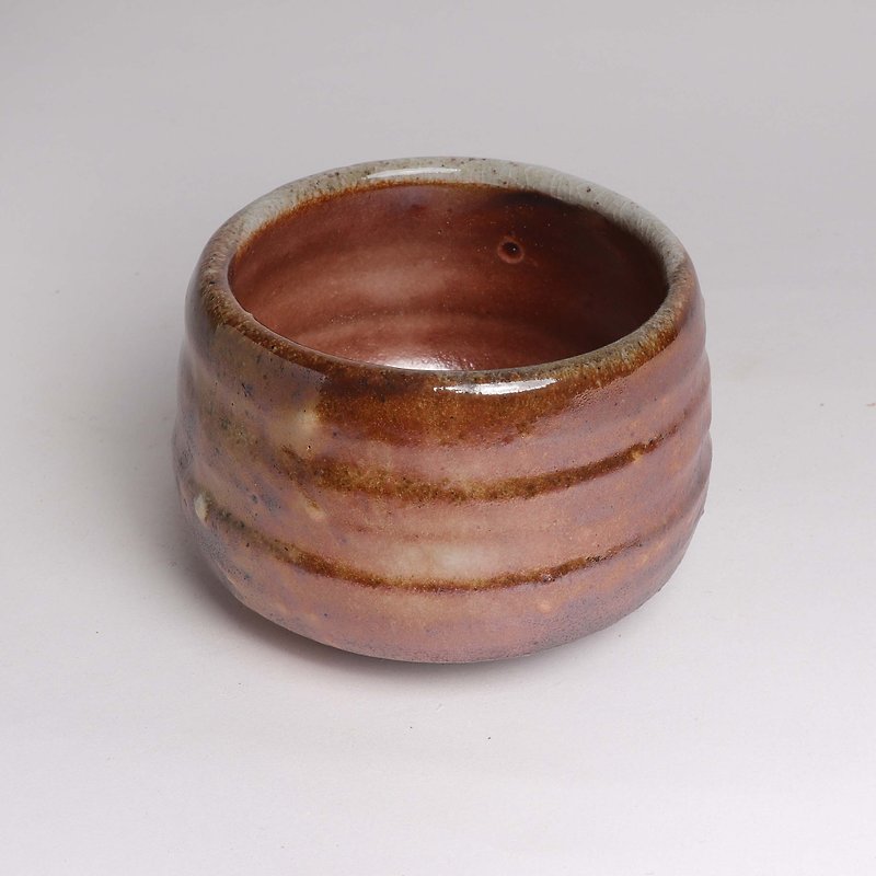 Firewood Chino spiral pattern teacup - ถ้วย - ดินเผา สีส้ม