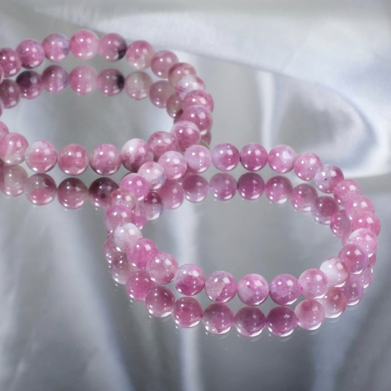 Plum Tourmaline Crystal Bracelet Peach Purple Beauty Crystal Girl Gift - สร้อยข้อมือ - คริสตัล สึชมพู