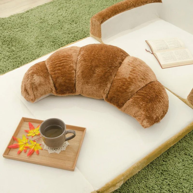 可頌牛角麵包抱枕靠墊A899【日本和樂の音色】 - 枕頭/抱枕 - 其他材質 咖啡色