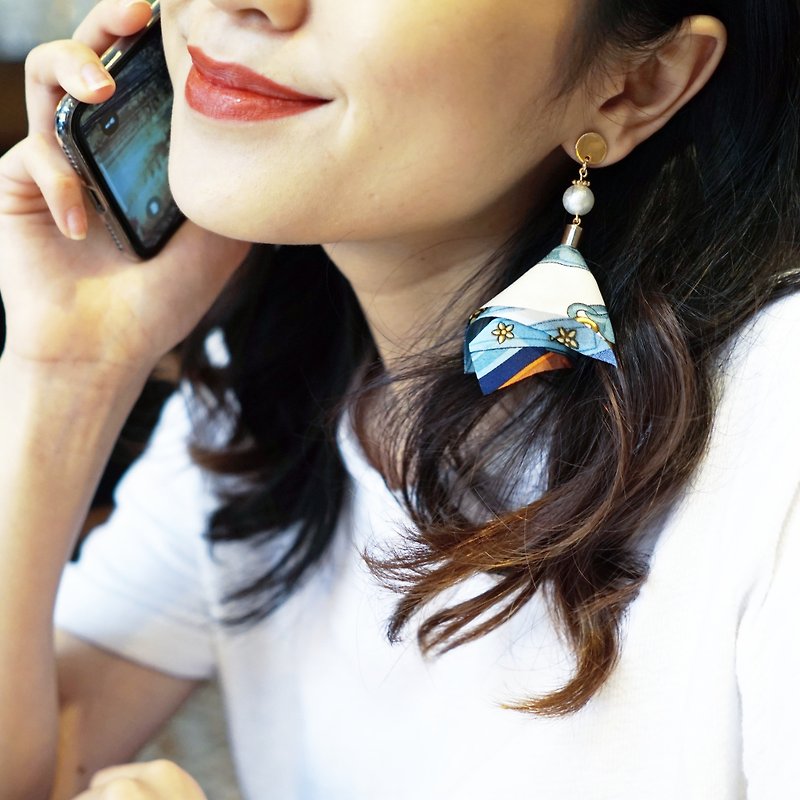 Silk Scarf Tassel Earrings - Earrings & Clip-ons - Other Materials Multicolor