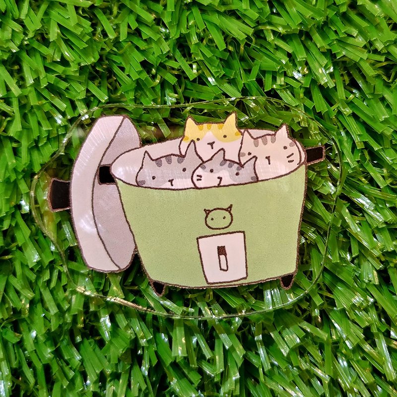 Acrylic Magnet - Electric Pot Cat (Illustrator: Miss Cat) (longest side 5cm) - Magnets - Acrylic 