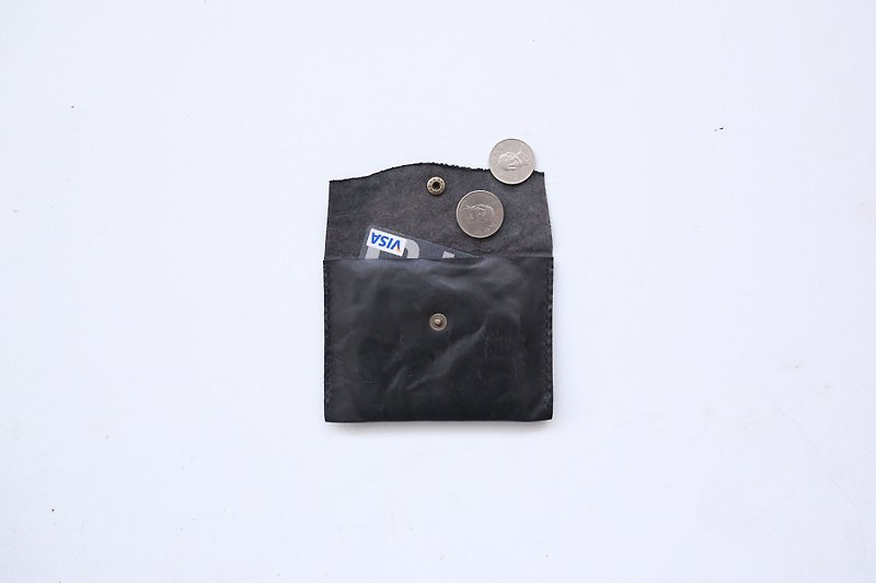 Thin single-layer universal bag-S - กระเป๋าสตางค์ - หนังแท้ สีดำ