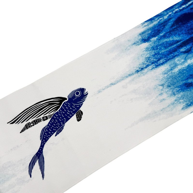 【海洋動物系列】經典飛魚運動毛巾 - 毛巾/浴巾 - 聚酯纖維 白色