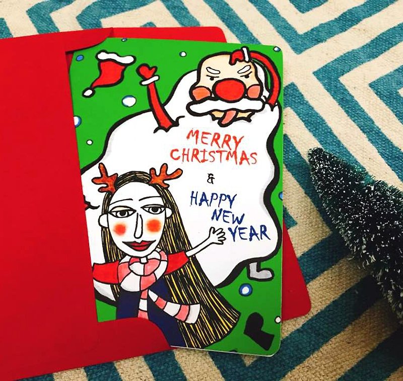 クリスマスカード-ハッピークリスマススタイルA - カード・はがき - 紙 グリーン