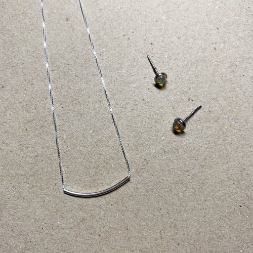 Lux Jewelry 天然石/手作輕珠寶 925銀 微笑鎖骨鍊