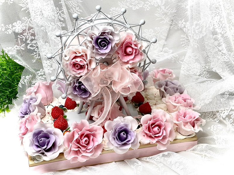 Rose Ferris wheel home store wedding ornaments home decoration gifts - ของวางตกแต่ง - ดินเหนียว 