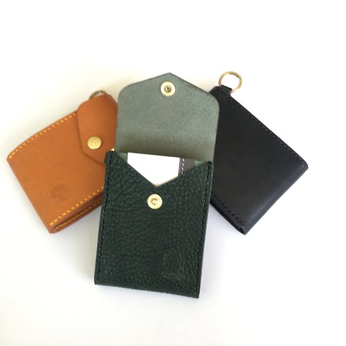 Q.Leather handmade 獨特品味植鞣真皮三層名片包/名片夾/卡片夾/卡片套/獨特/多層/商務