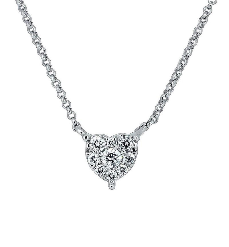 Natural Diamond Necklace South African Diamond 0.348 Carat 18K K750 Love Diamond Set Chain - Necklaces - Diamond 