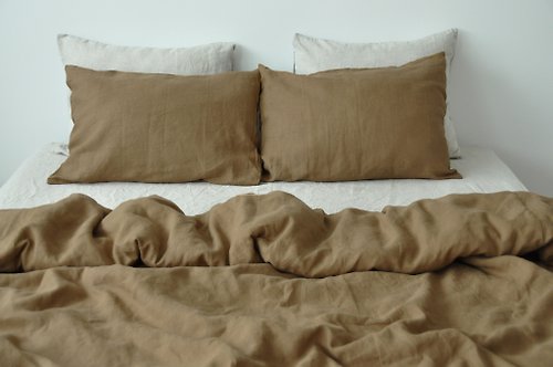 True Things Taupe linen pillowcase / Brown pillow cover / Euro, American, Taiwan size