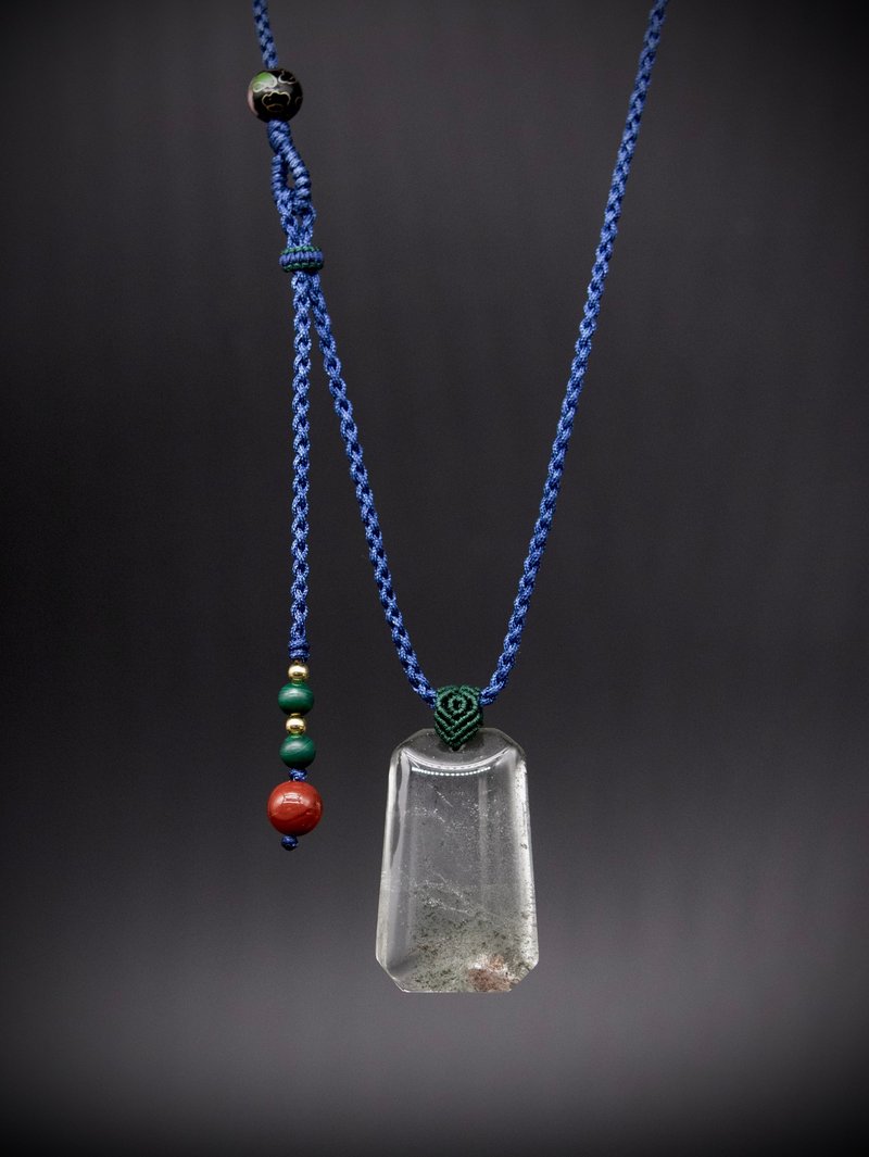 浮嵐暖翠 - 綠幽靈水晶 項鏈 平安無事牌 - 項鍊 - 水晶 