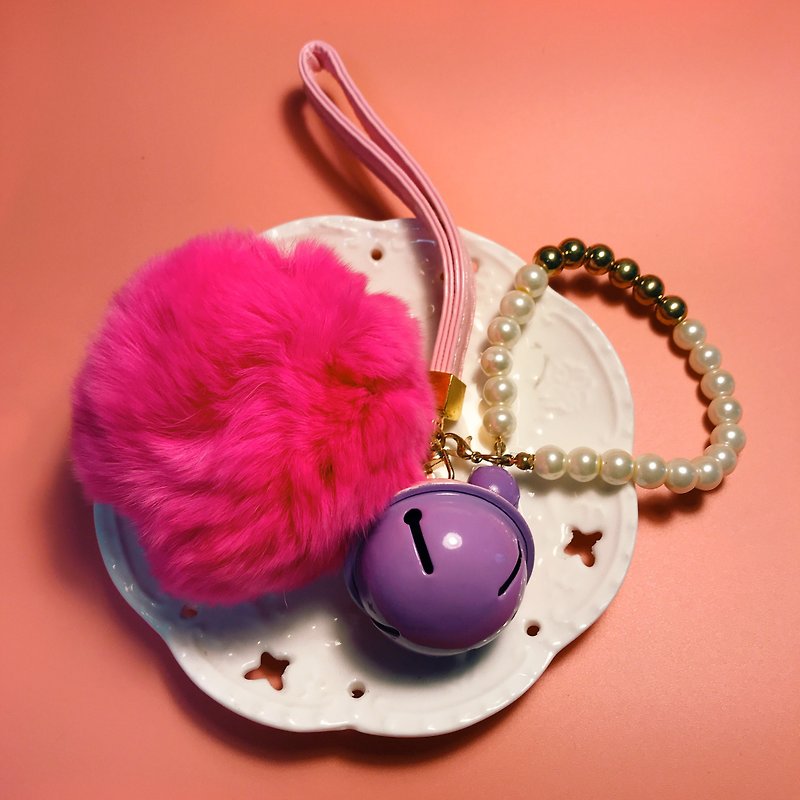 毛球吊飾 聖誕禮物 交換禮物 新年禮物 尾牙禮物【出清品】 - 鑰匙圈/鑰匙包 - 其他金屬 紫色