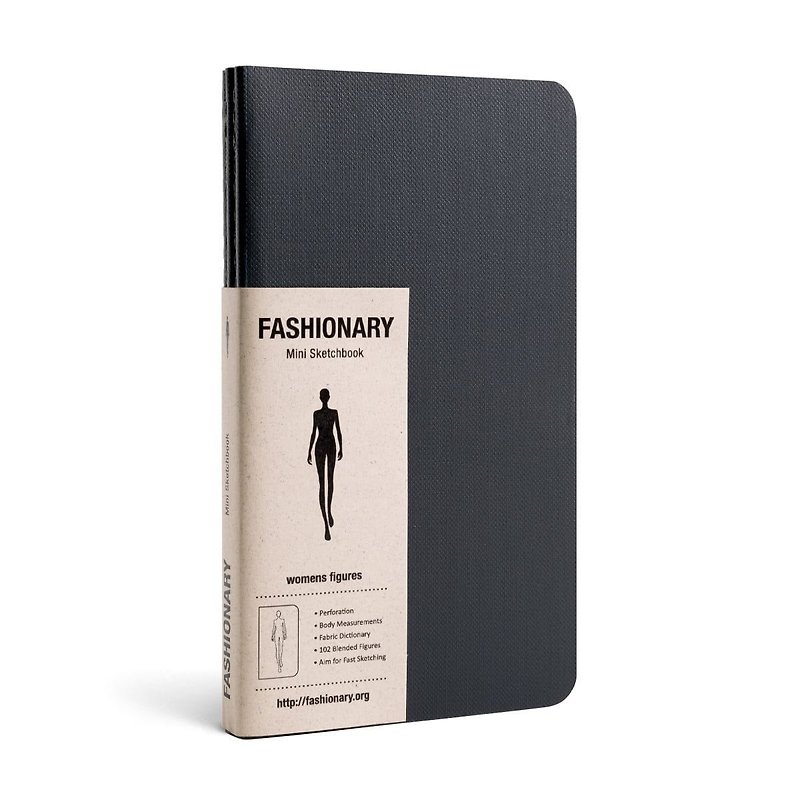 FASHIONARY hand-painted book / female version / A6 / 3 piece set / black - สมุดบันทึก/สมุดปฏิทิน - กระดาษ 