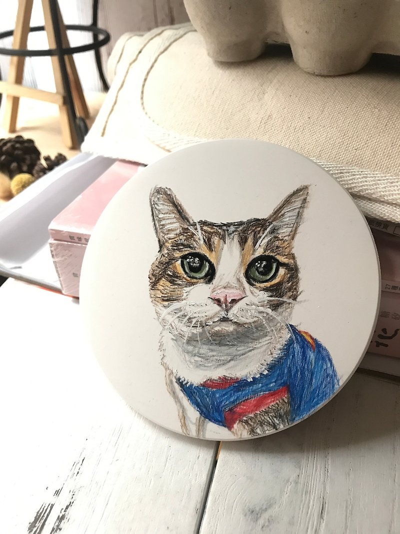 Cat Ceramic Coaster | Customized Orders - Coasters - Pottery 