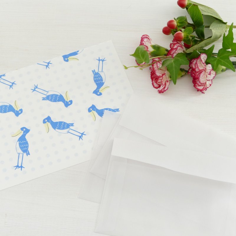 Letter Set Shoebill Blue - Envelopes & Letter Paper - Paper Blue