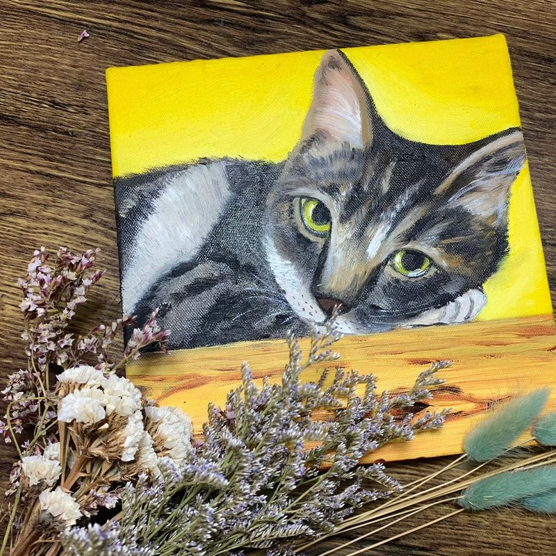 Pet custom painting can pass pet photos - ภาพวาดบุคคล - ผ้าฝ้าย/ผ้าลินิน 