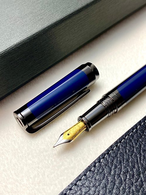 3952老山羊鋼筆 3952老山羊-西拉雅 森之藍 雙色鋼尖鋼筆
