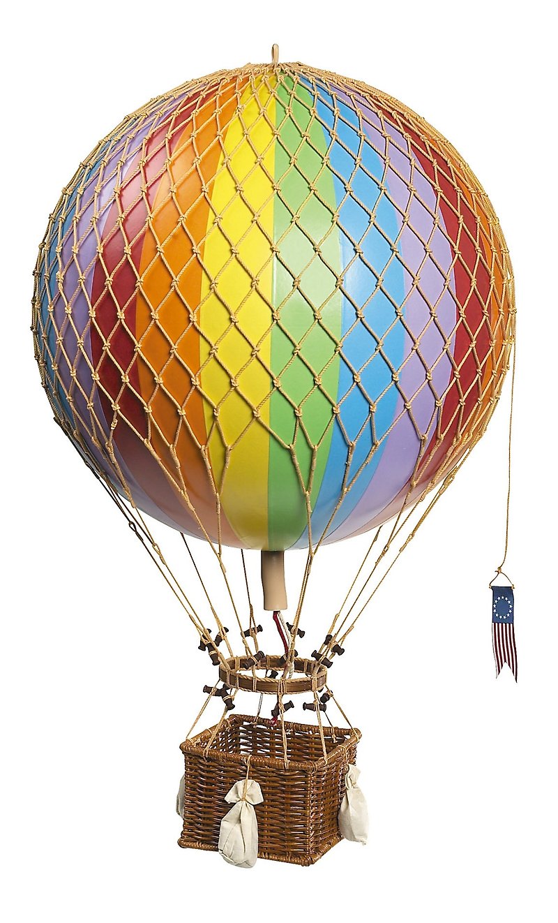 Authentic Models Hot Air Balloon Ornament (Royal Airlines/Rainbow) - Items for Display - Other Materials Multicolor