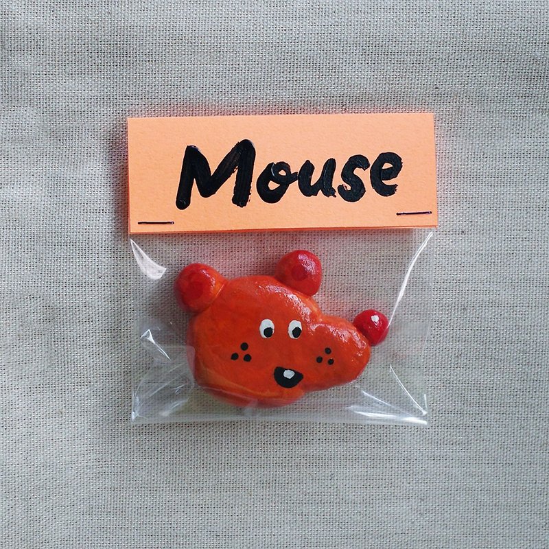 Orange mouse-magnet - Magnets - Clay Multicolor