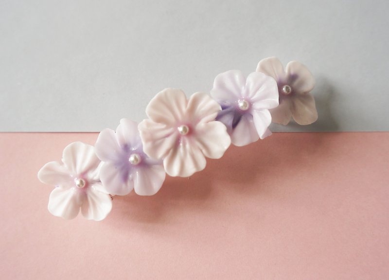 Pastel colour flower hair clip - Hair Accessories - Clay Pink