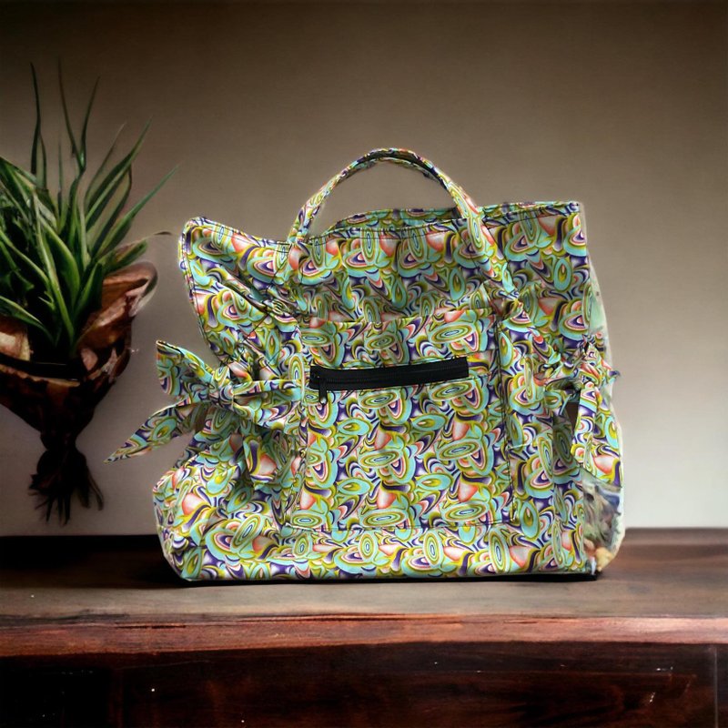 Shoulder Bag, Handbags, Handmade Bags, African tote bag, adjustable strap, green - 手提包/手提袋 - 棉．麻 綠色