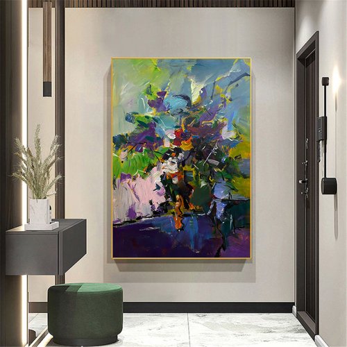 春雲手描き油絵/抽象画/オリジナルグッズ/装飾画/壁掛け絵画/リビング